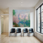 Impressionistische Schlossansicht Am Flussufer