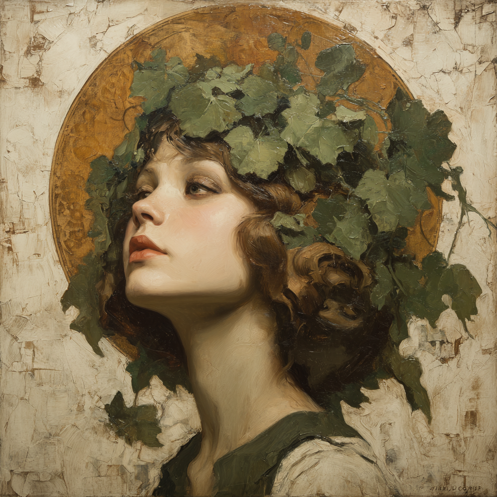 Junge Frau Mit Blätterkrone | Jugendstil | Stilrichtungen