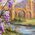 Landschaftsgemälde Mit Blumen Wasser Und Architektur | Jugendstil | Stilrichtungen