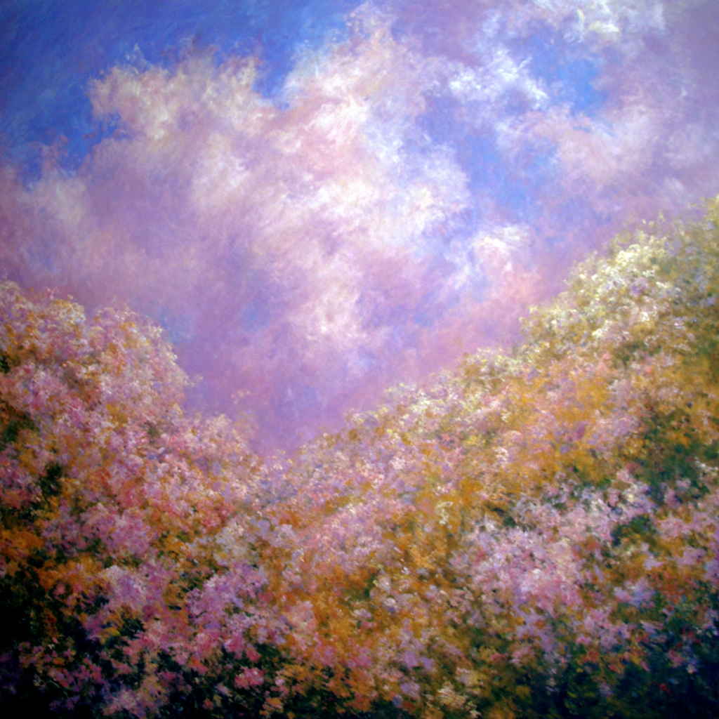 Traumhafte Blumenwiese Unter Pastellfarbenem Wolkenhimmel | Jugendstil | Stilrichtungen