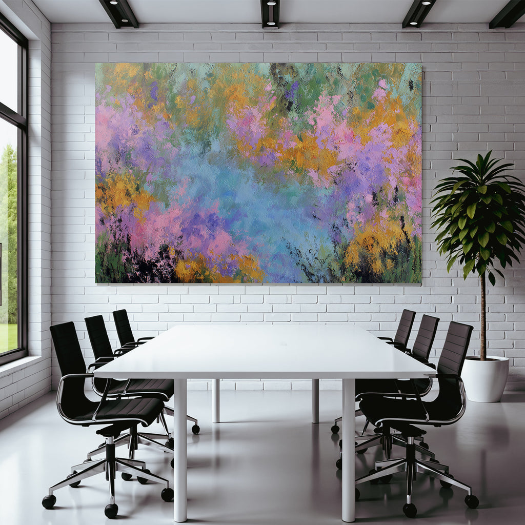 Abstraktes Impressionistisches Blumenbild In Lebendigen Farben