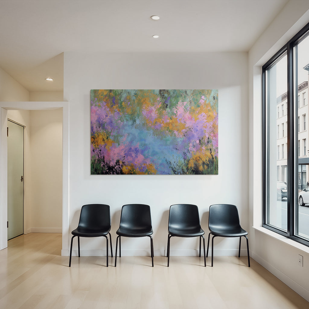 Abstraktes Impressionistisches Blumenbild In Lebendigen Farben