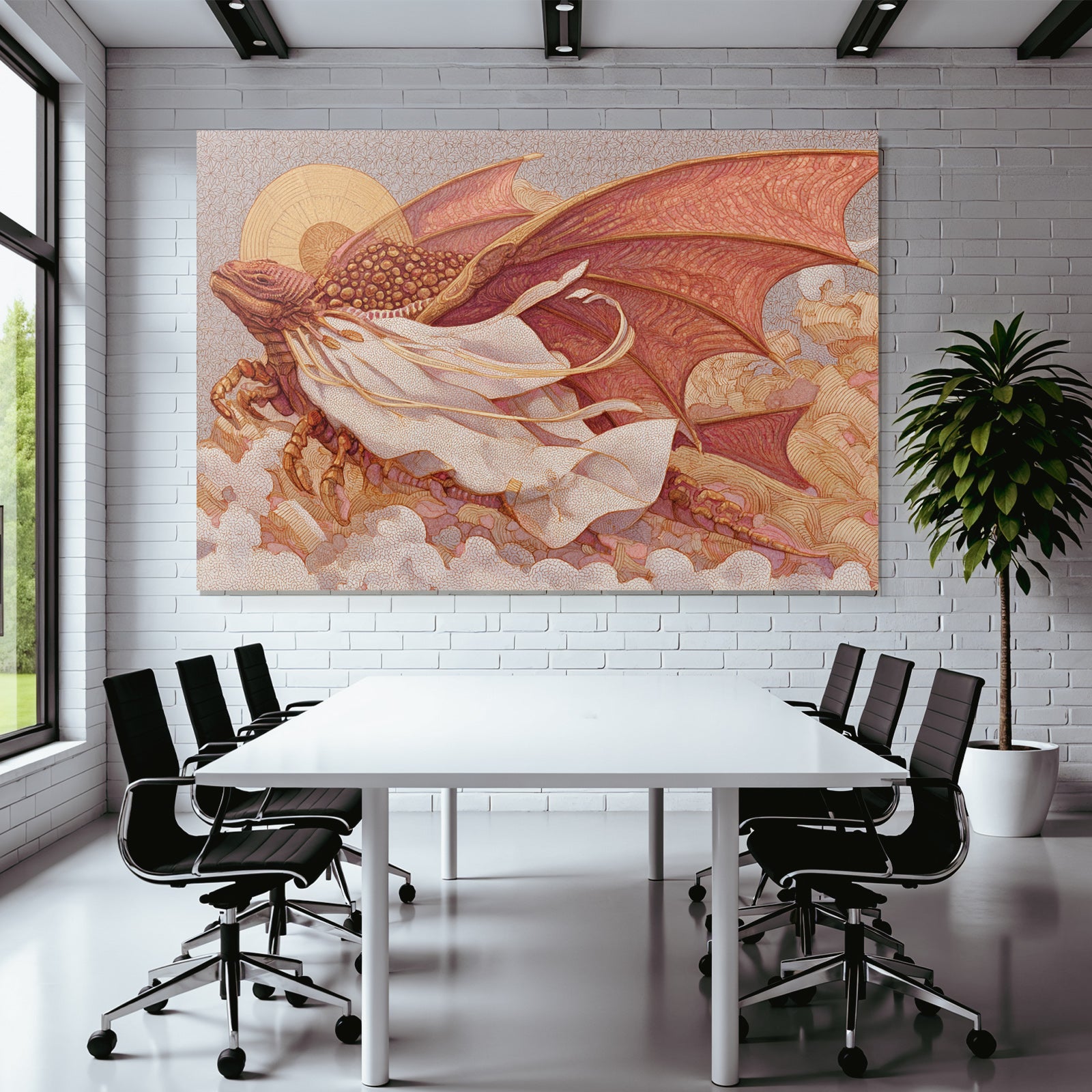 Ätherischer Drache Mit Fliessenden Stoffen