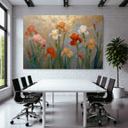 Bunte Iris Auf Goldenem Hintergrund