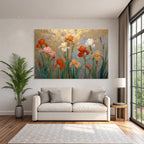 Bunte Iris Auf Goldenem Hintergrund