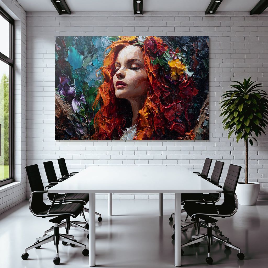 Buntes Portrait Mit Blumen Und Naturverbundenheit