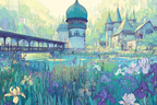 Fantastische Landschaft Mit Märchenhaften Gebaeuden Am Serenen Wasser | Jugendstil | Stilrichtungen