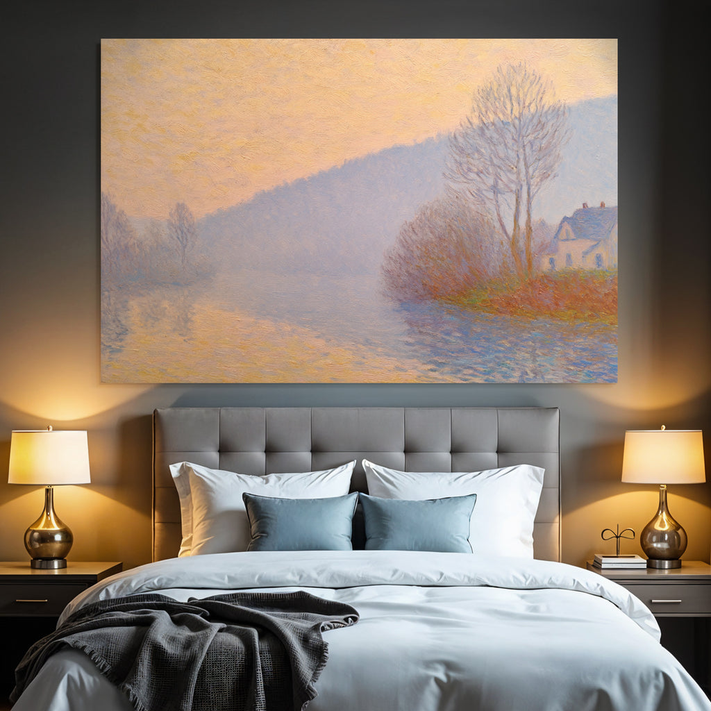 Impressionistische Landschaft Mit Baeumen Und Fluss