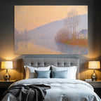 Impressionistische Landschaft Mit Baeumen Und Fluss