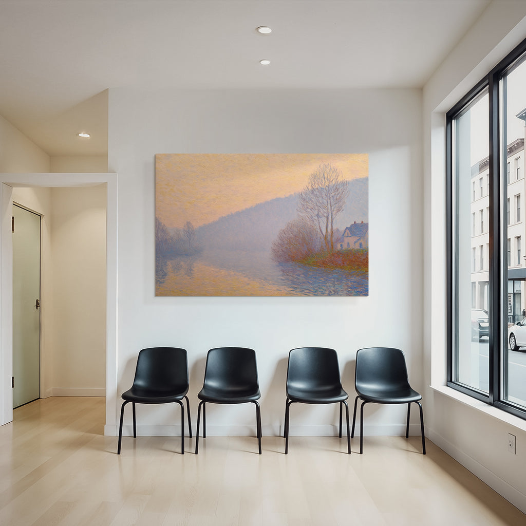 Impressionistische Landschaft Mit Baeumen Und Fluss