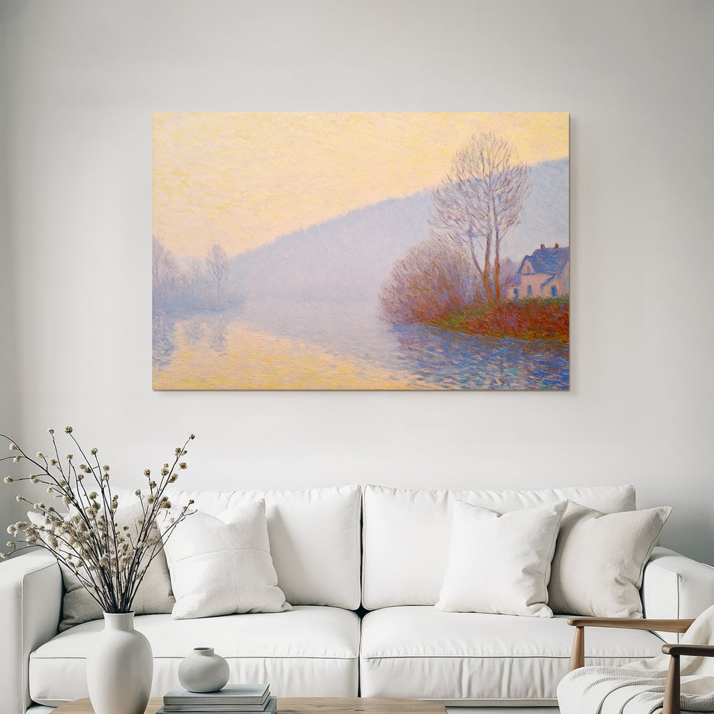 Impressionistische Landschaft Mit Baeumen Und Fluss