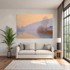 Impressionistische Landschaft Mit Baeumen Und Fluss