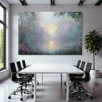 Neblige Impressionistische Landschaft Mit Ruhigem See
