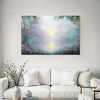 Neblige Impressionistische Landschaft Mit Ruhigem See