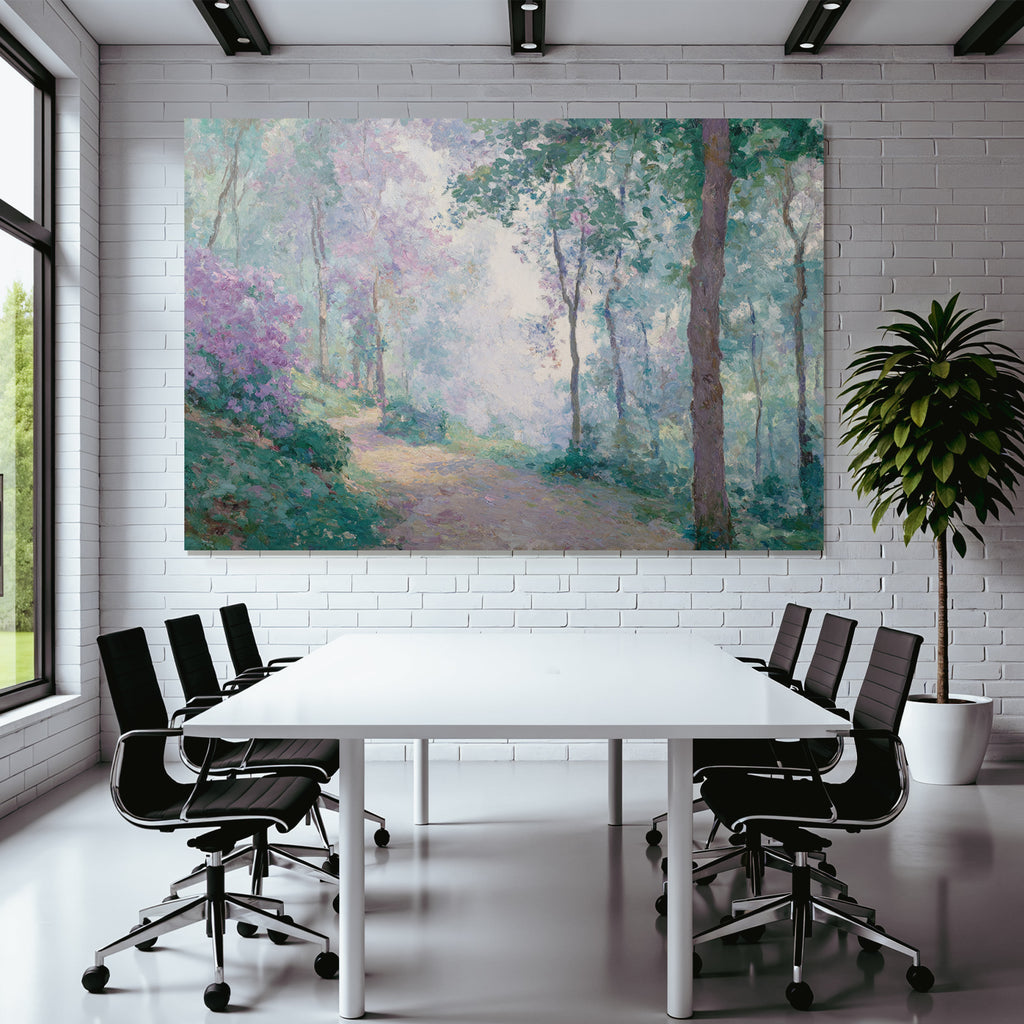 Ruhiger Waldpfad In Pastellfarben