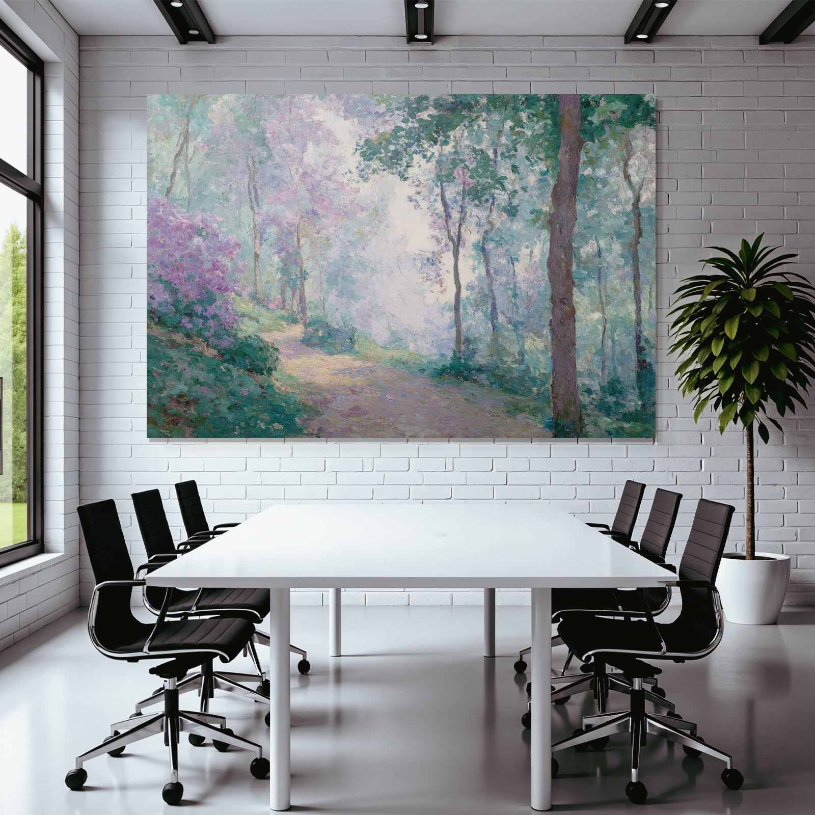 Ruhiger Waldpfad In Pastellfarben