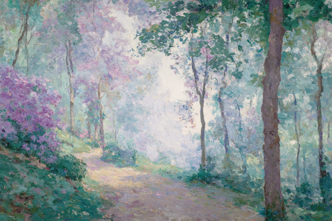 Ruhiger Waldpfad In Pastellfarben | Jugendstil | Stilrichtungen