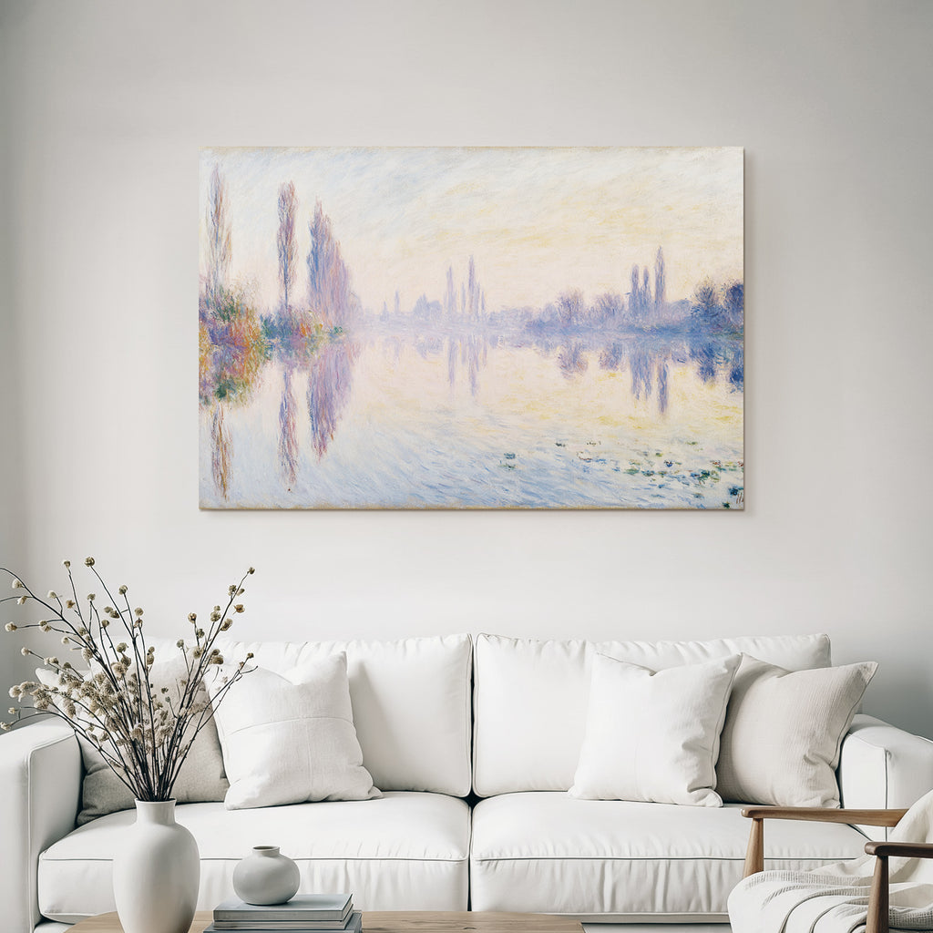 Sanfte Landschaft Mit Pastellfarben Und Spiegelungen Im Impressionistischen Stil