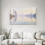 Sanfte Landschaft Mit Pastellfarben Und Spiegelungen Im Impressionistischen Stil