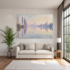 Sanfte Landschaft Mit Pastellfarben Und Spiegelungen Im Impressionistischen Stil