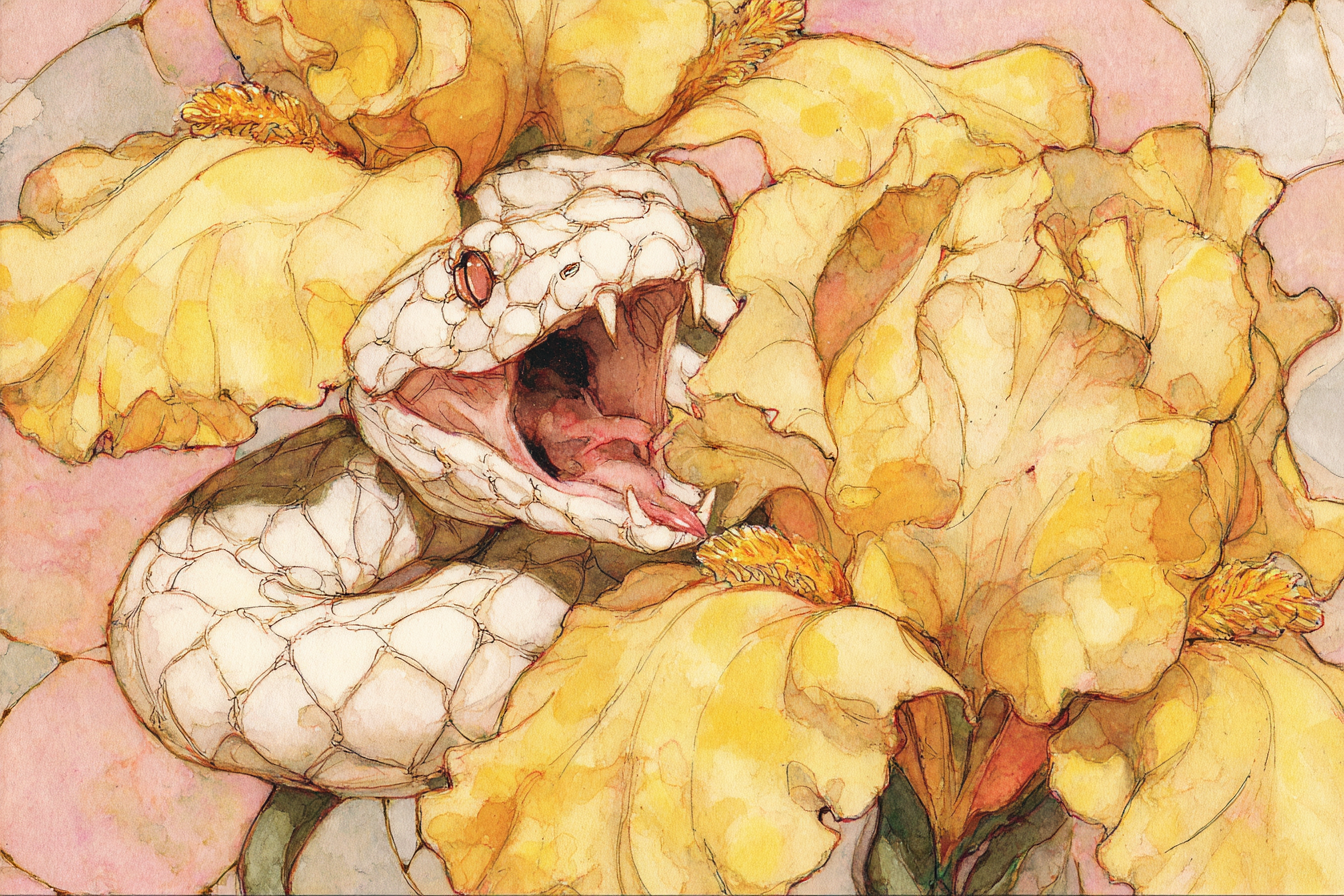 Weisse Schlange Mit Gelben Blumen | Jugendstil | Stilrichtungen