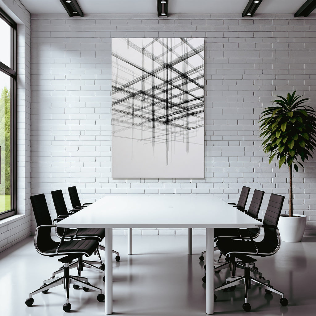 Abstrakte Kunst Mit Sich Überschneidenden Linien Und Gitter