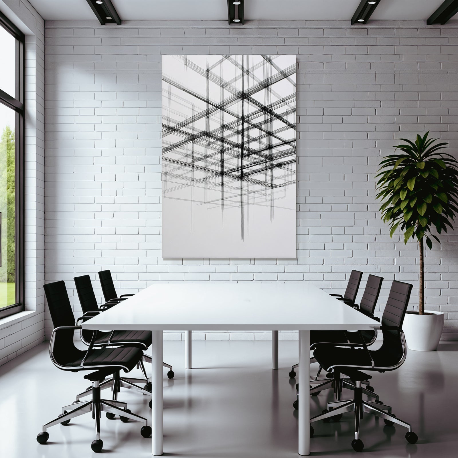 Abstrakte Kunst Mit Sich Überschneidenden Linien Und Gitter