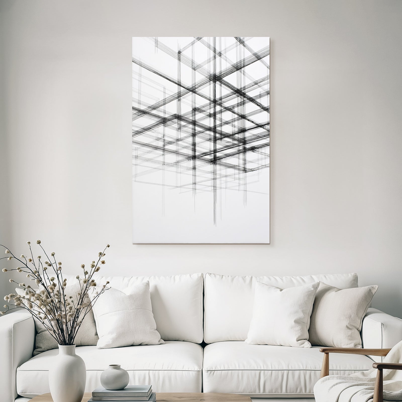 Abstrakte Kunst Mit Sich Überschneidenden Linien Und Gitter