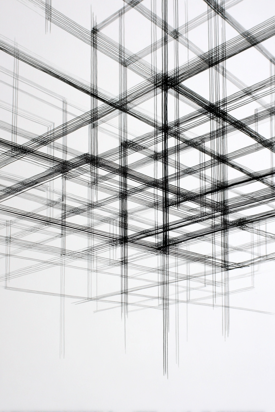 Abstrakte Kunst Mit Sich Überschneidenden Linien Und Gitter | Minimalistisch | Stilrichtungen