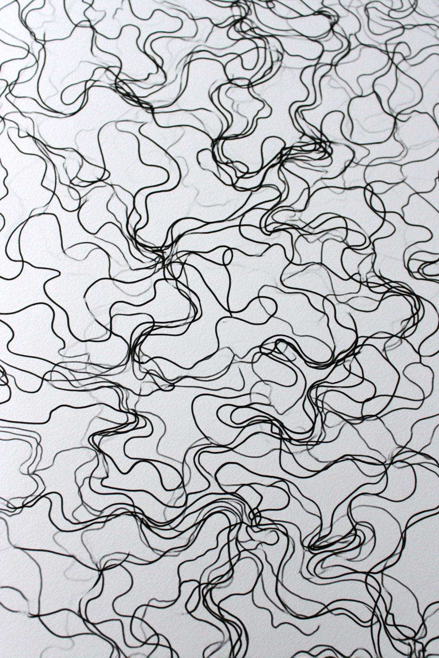 Abstrakte Verflochtene Schwarze Linien Auf Weissem Hintergrund | Minimalistisch | Stilrichtungen