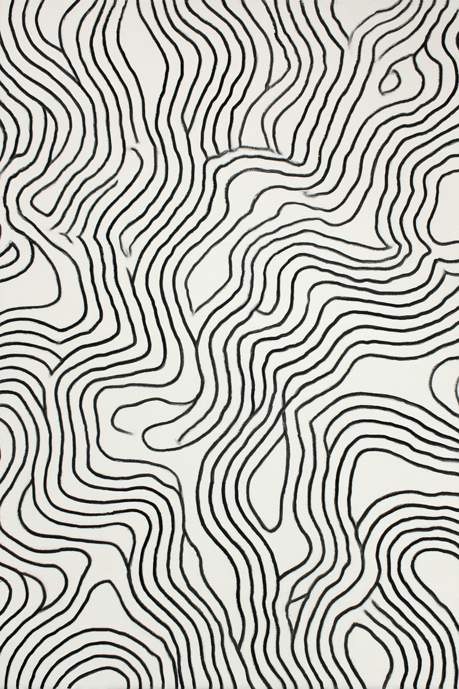 Abstraktes Muster Von Schwarzen Wellenlinien | Minimalistisch | Stilrichtungen