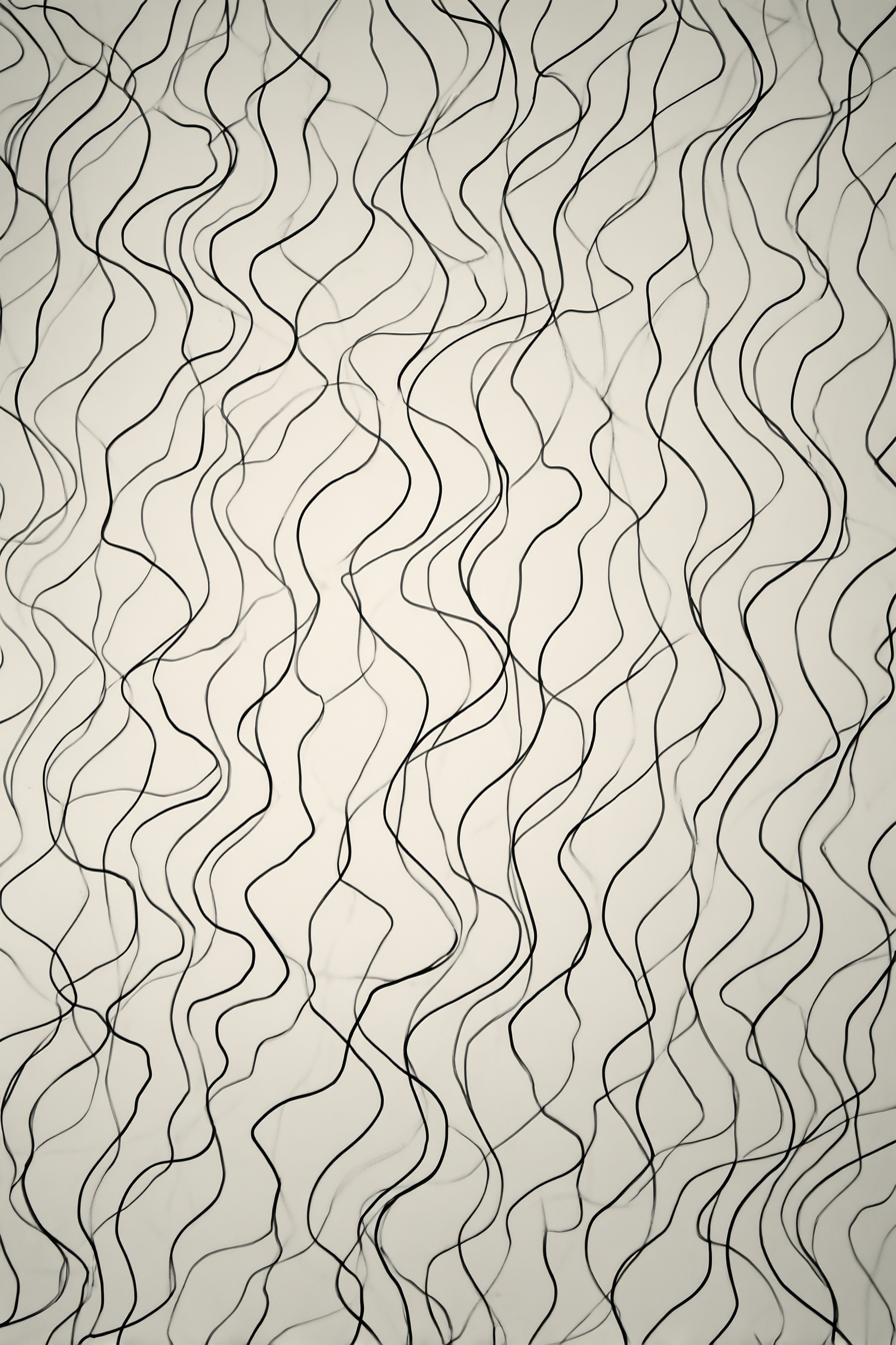 Abstraktes Design Wellenlinien Schwarz Auf Hellem Hintergrund | Minimalistisch | Stilrichtungen