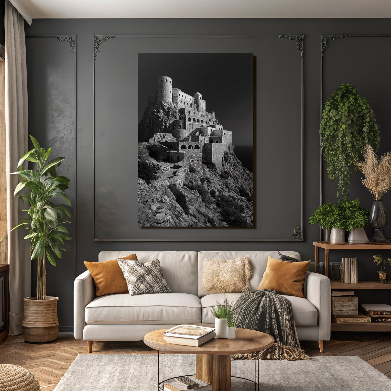 Historische Burg Auf Klippe Mit Meerblick