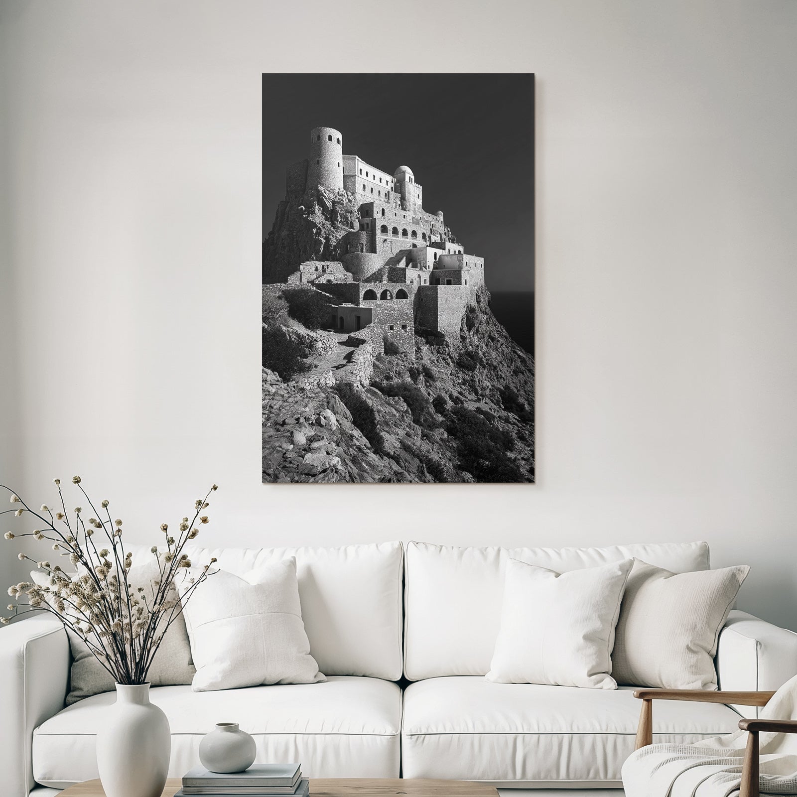 Historische Burg Auf Klippe Mit Meerblick