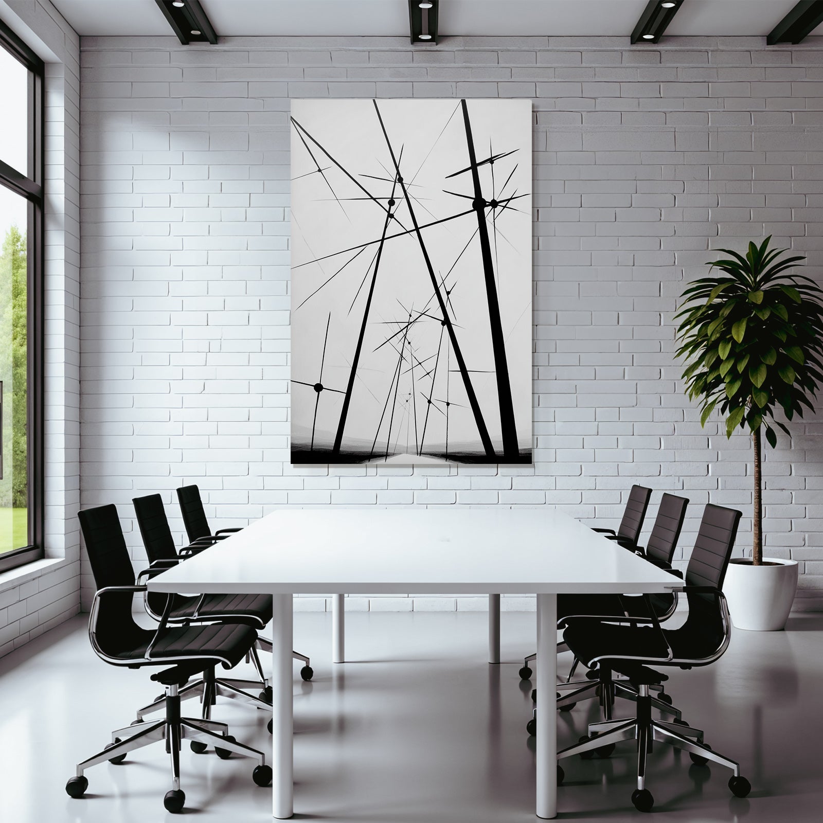Monochromatische Stangen Mit Abstrakten Geometrischen Elementen