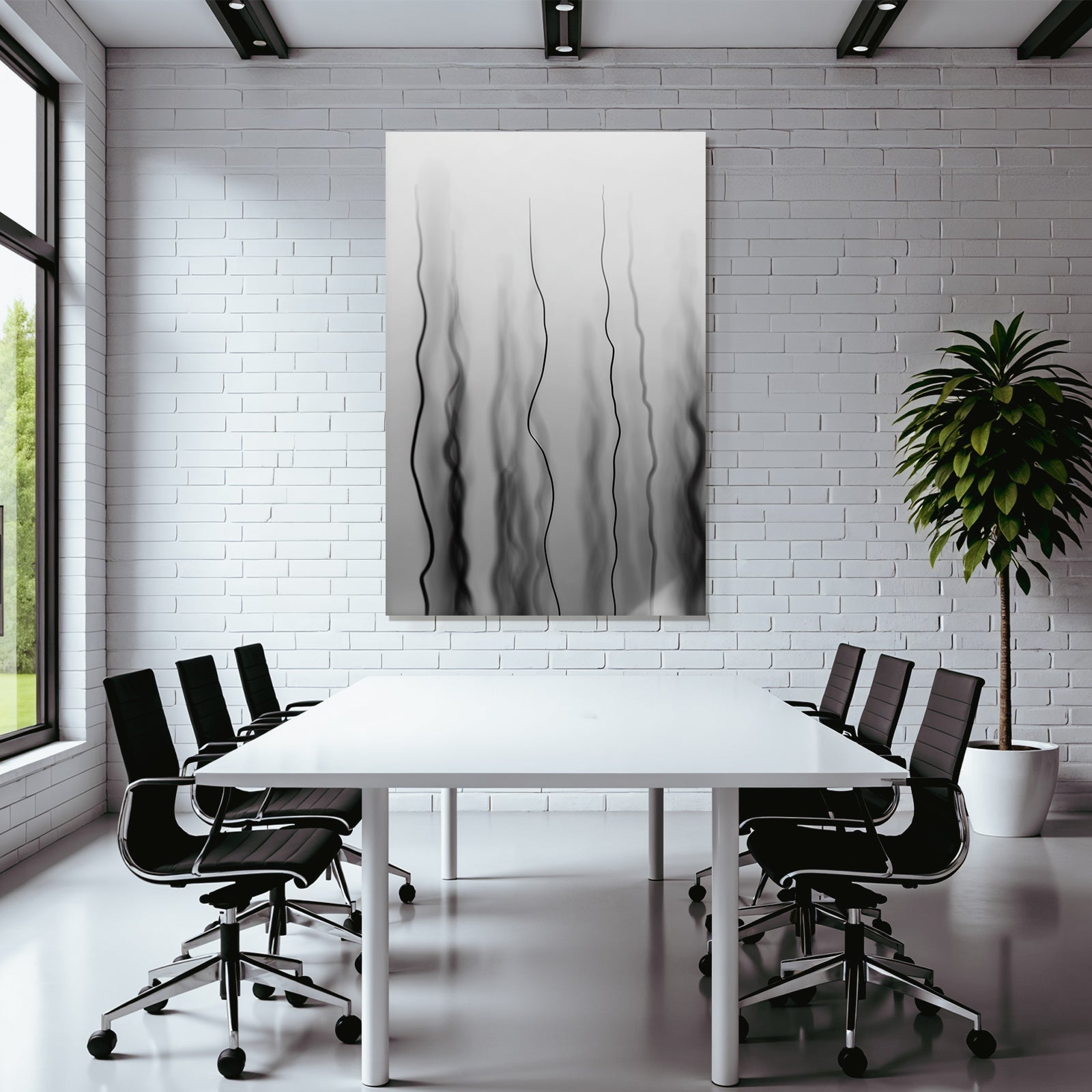 Monochrome Abstrakte Wellenlinien Mit Unscharfem Hintergrund