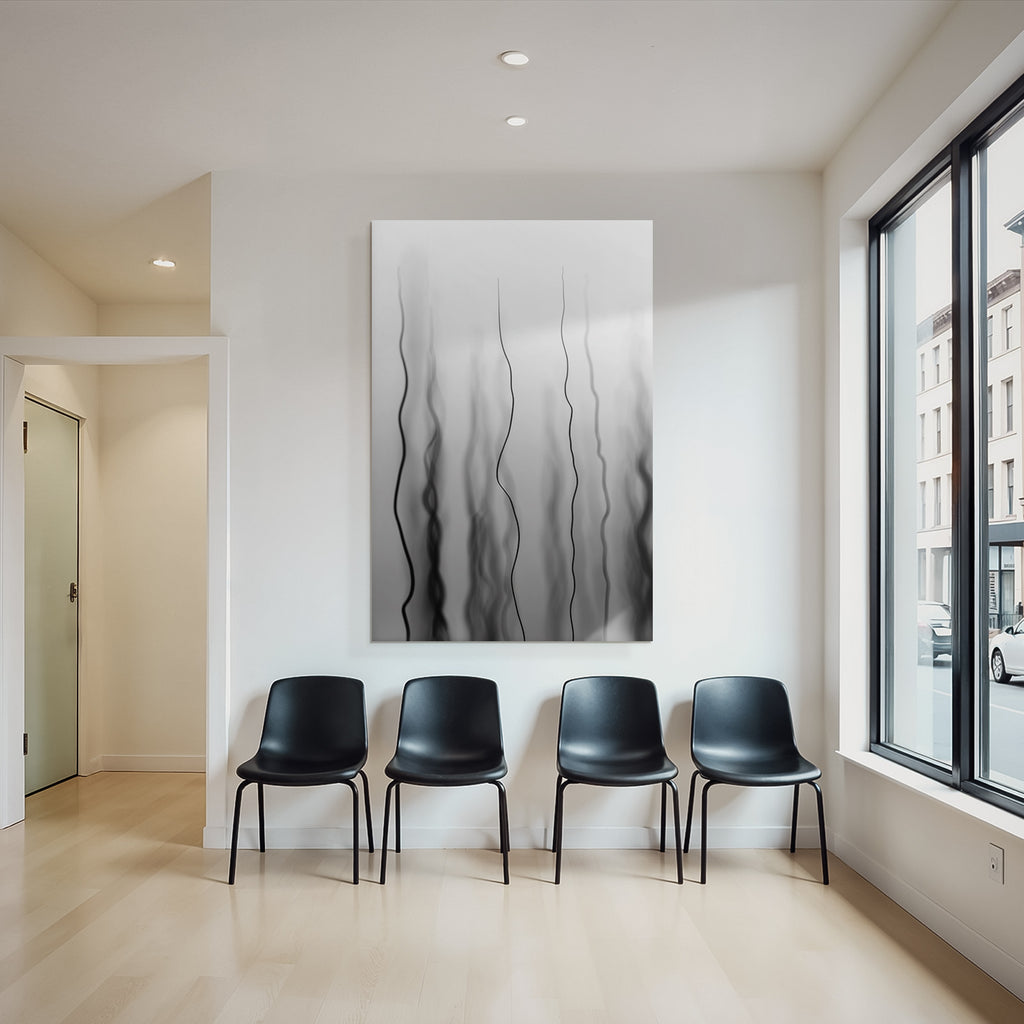Monochrome Abstrakte Wellenlinien Mit Unscharfem Hintergrund