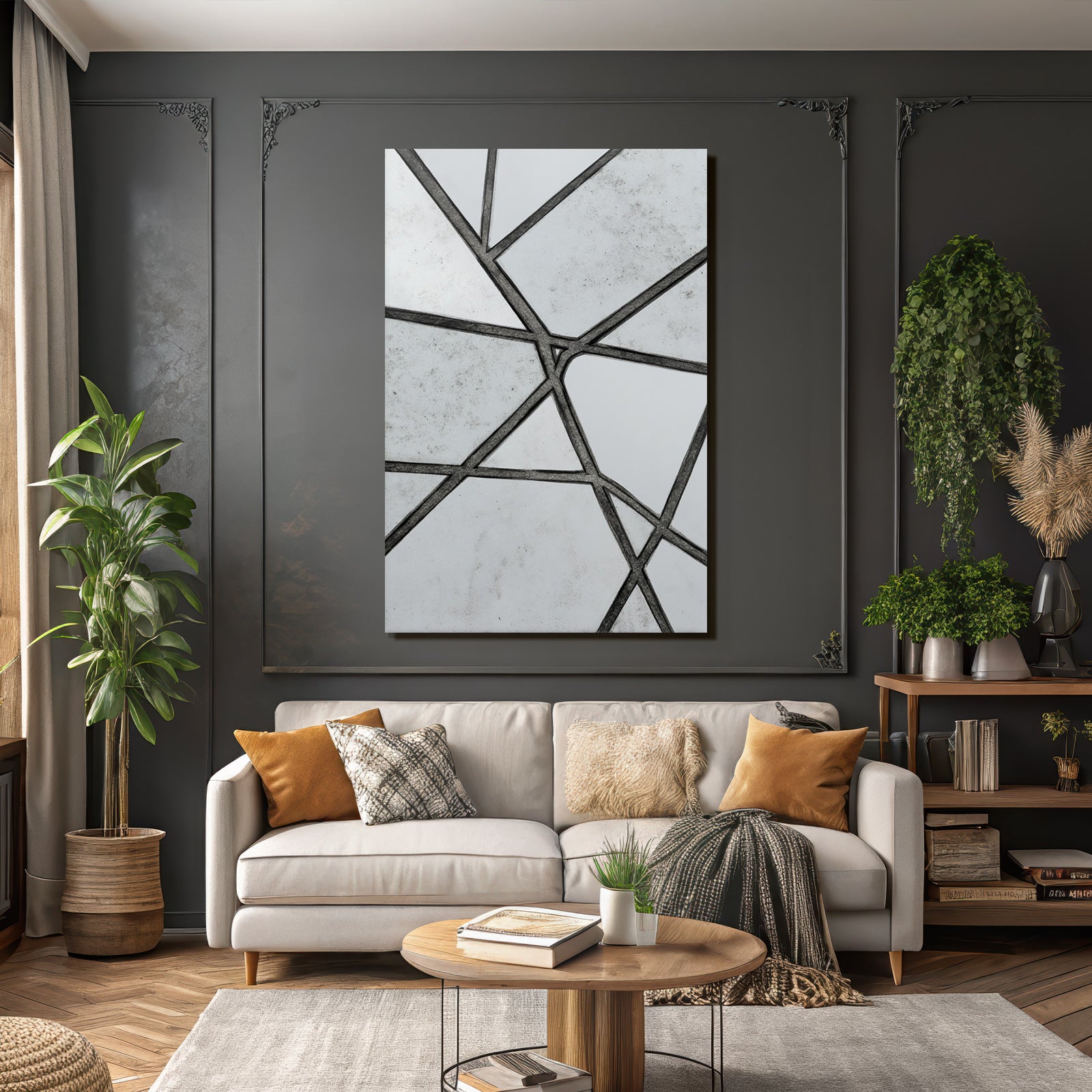 Naheaufnahme Geometrisches Glasmuster