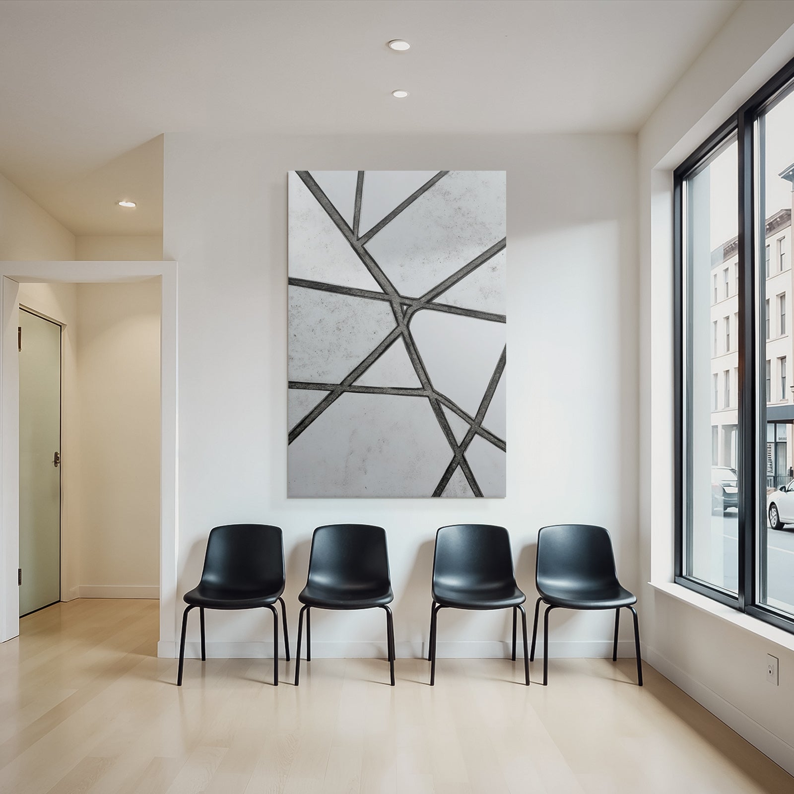 Naheaufnahme Geometrisches Glasmuster