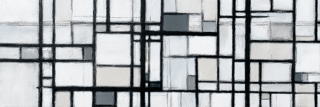 Abstrakte Gitterkunst Mit Rechtecken In Grau Und Weiss | Minimalistisch | Stilrichtungen