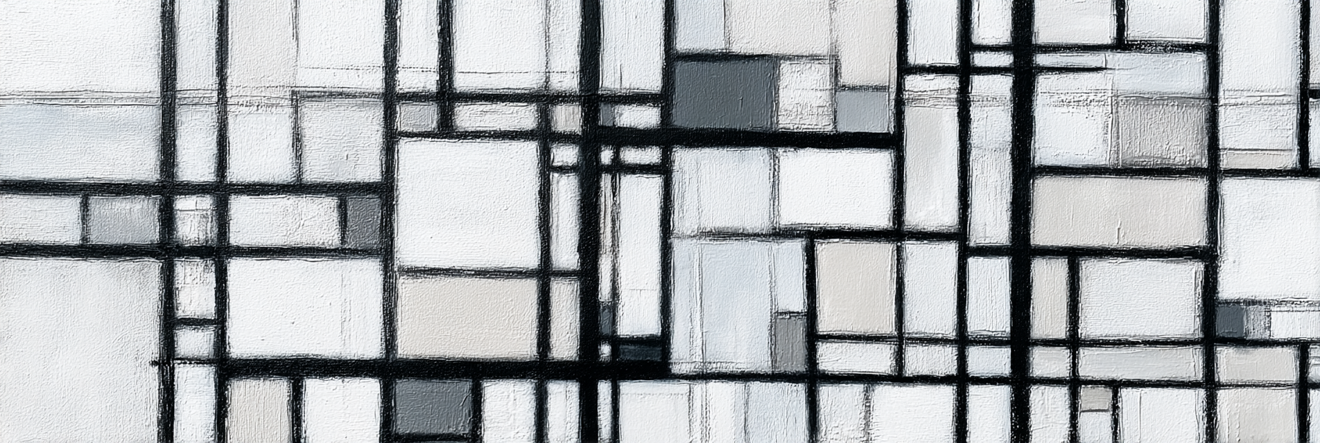 Abstrakte Gitterkunst Mit Rechtecken In Grau Und Weiss | Minimalistisch | Stilrichtungen