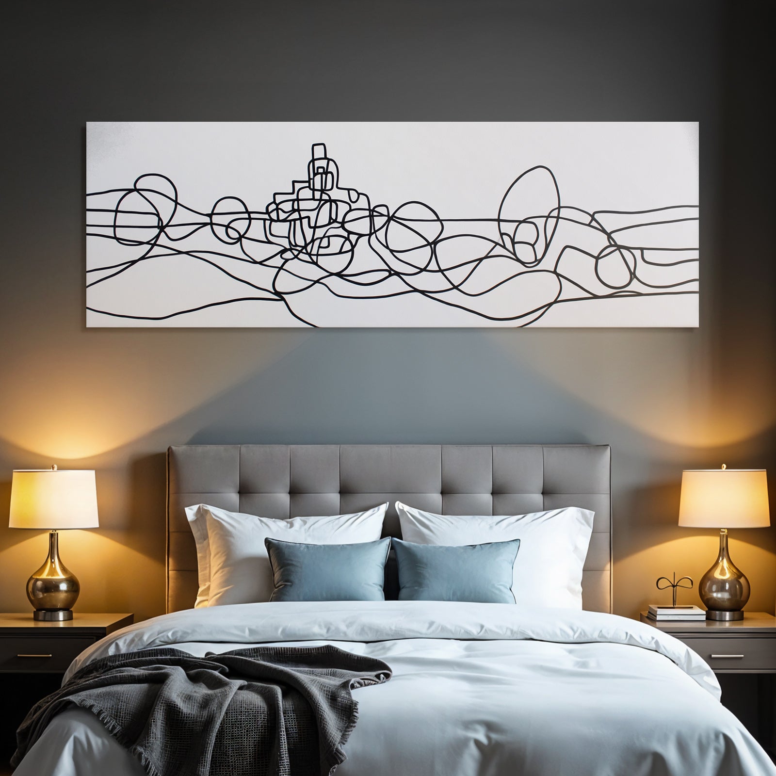 Abstrakte Linienkunst Weisser Hintergrund Fliessende Bewegung