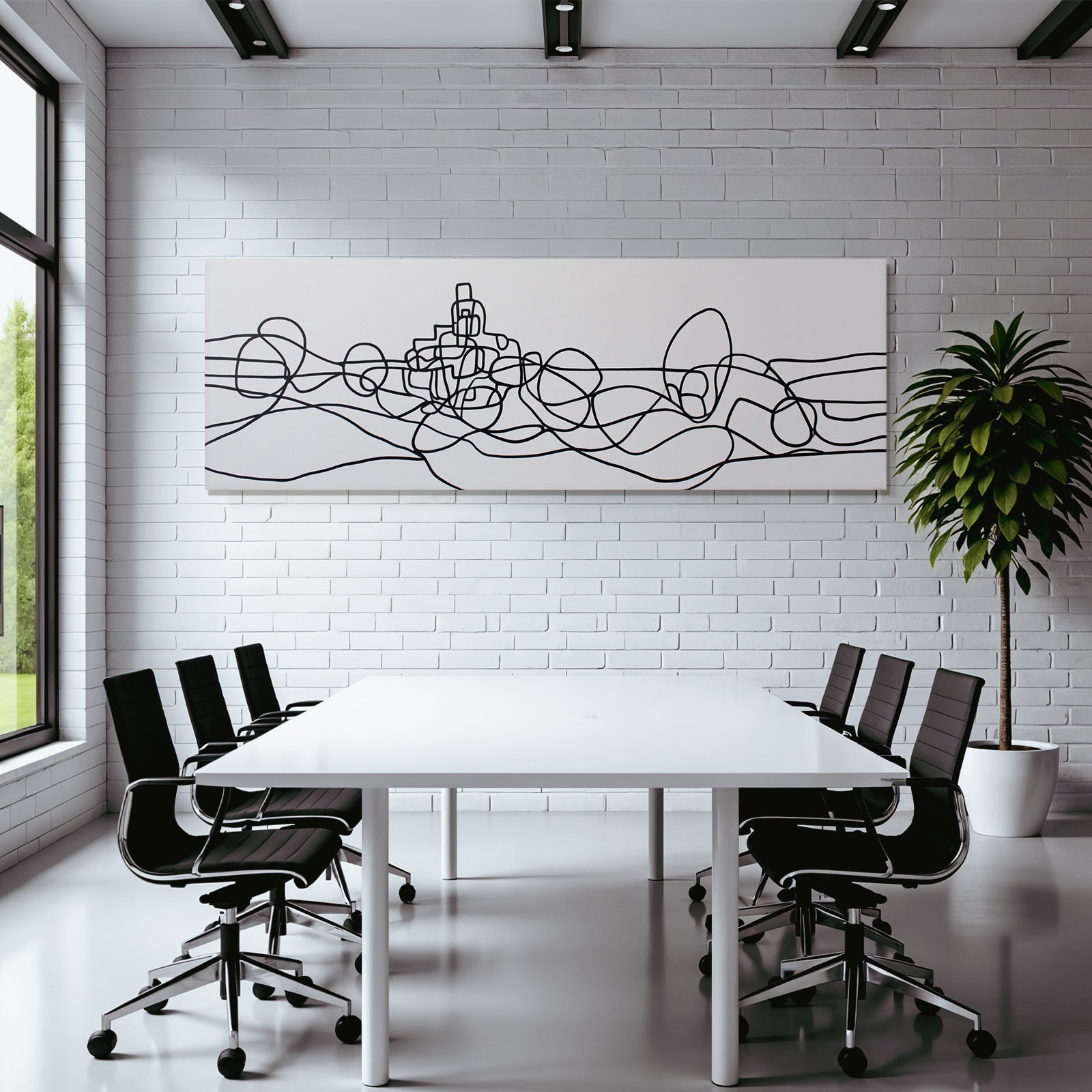 Abstrakte Linienkunst Weisser Hintergrund Fliessende Bewegung
