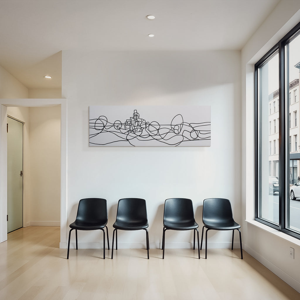 Abstrakte Linienkunst Weisser Hintergrund Fliessende Bewegung