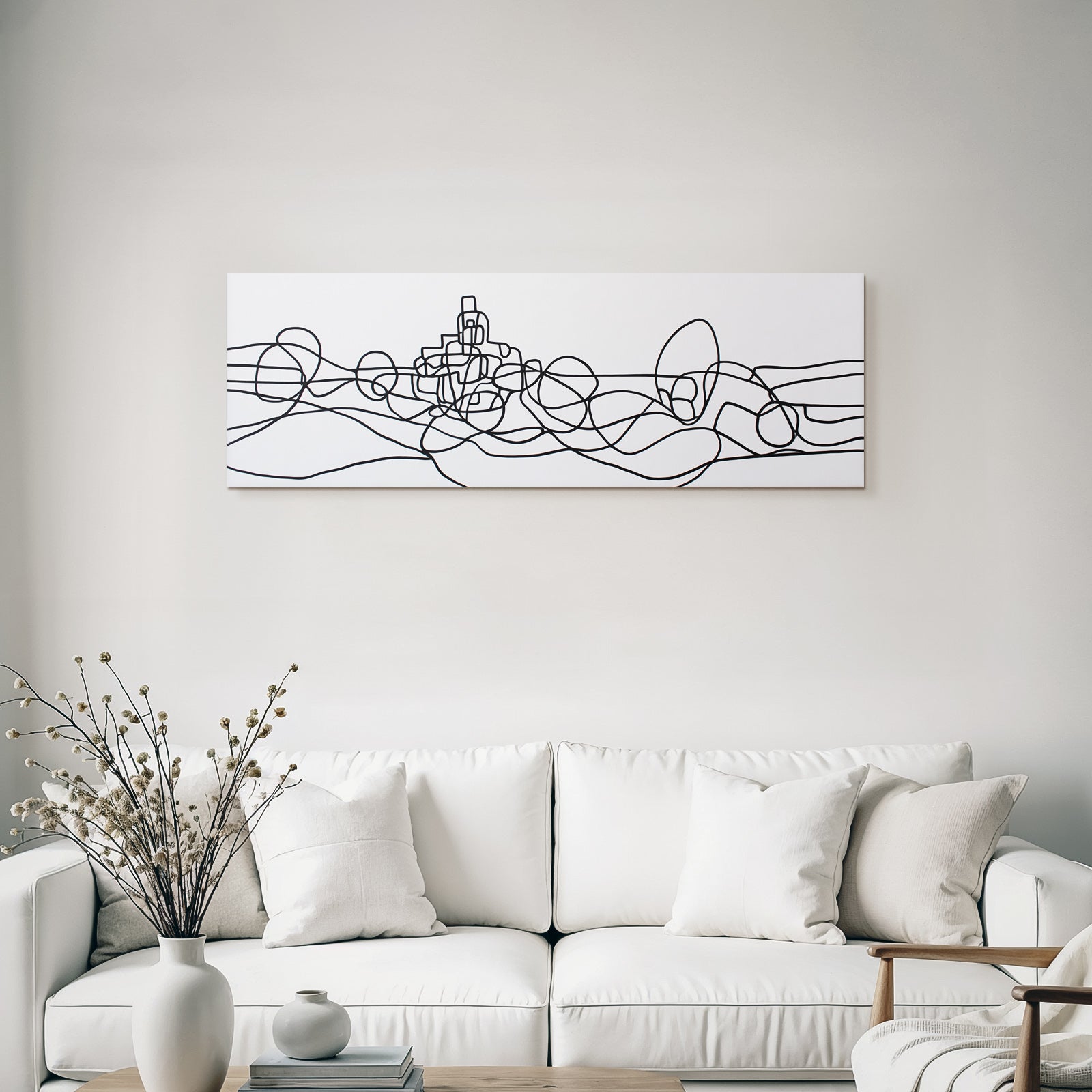 Abstrakte Linienkunst Weisser Hintergrund Fliessende Bewegung