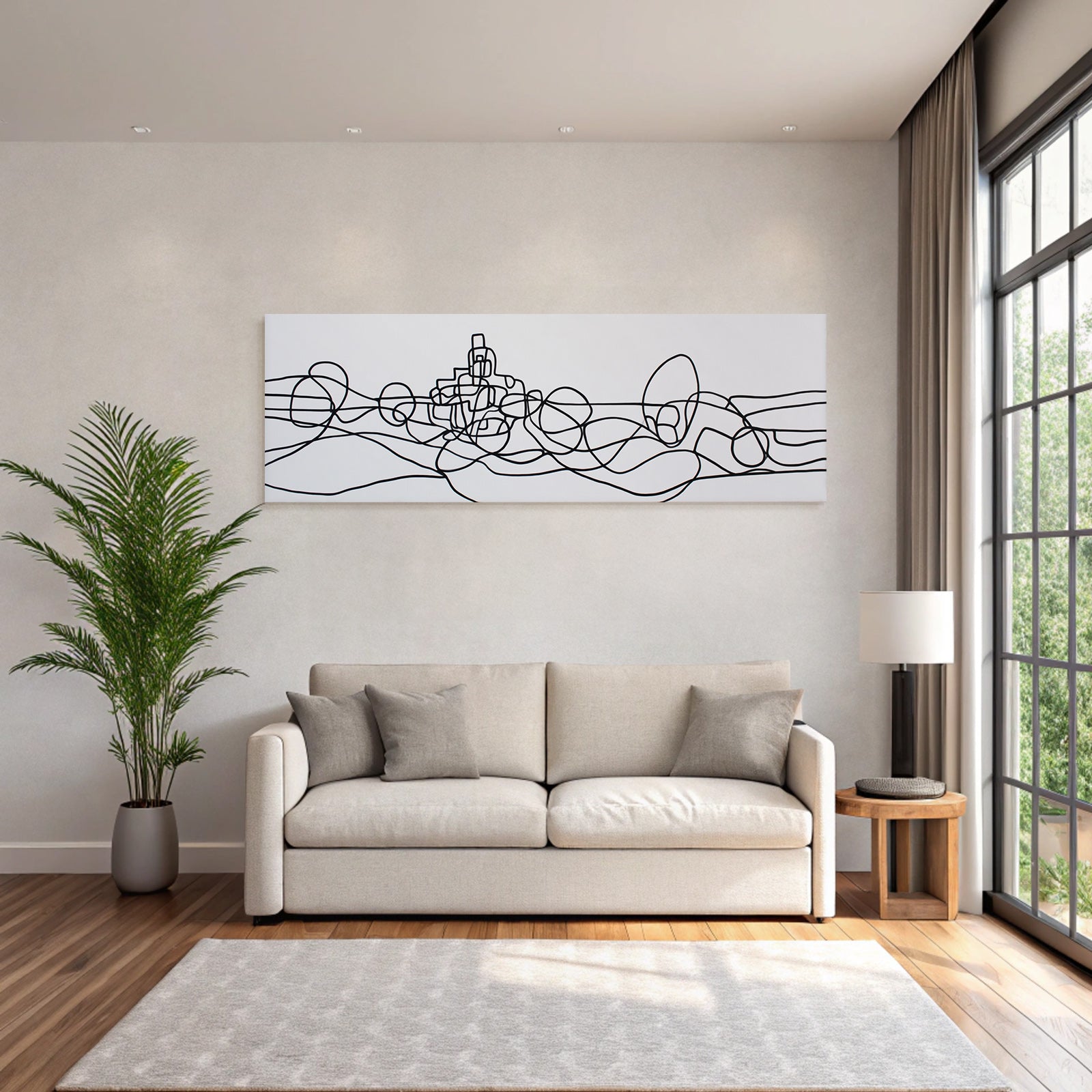Abstrakte Linienkunst Weisser Hintergrund Fliessende Bewegung