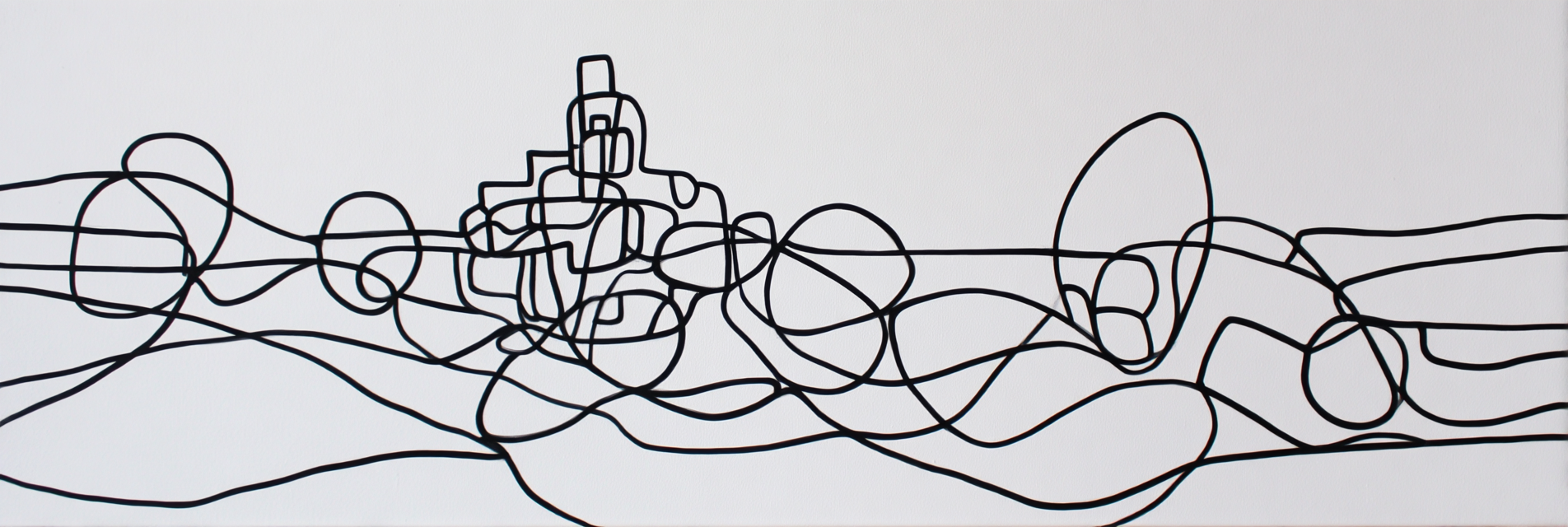 Abstrakte Linienkunst Weisser Hintergrund Fliessende Bewegung | Minimalistisch | Stilrichtungen