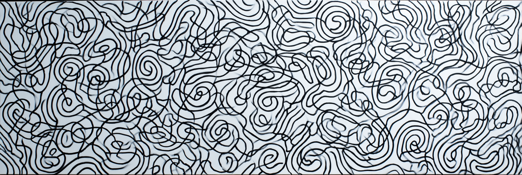 Abstrakte Moderne Kunst Dynamische Geschwungene Schwarze Linien Auf Weiss | Minimalistisch | Stilrichtungen