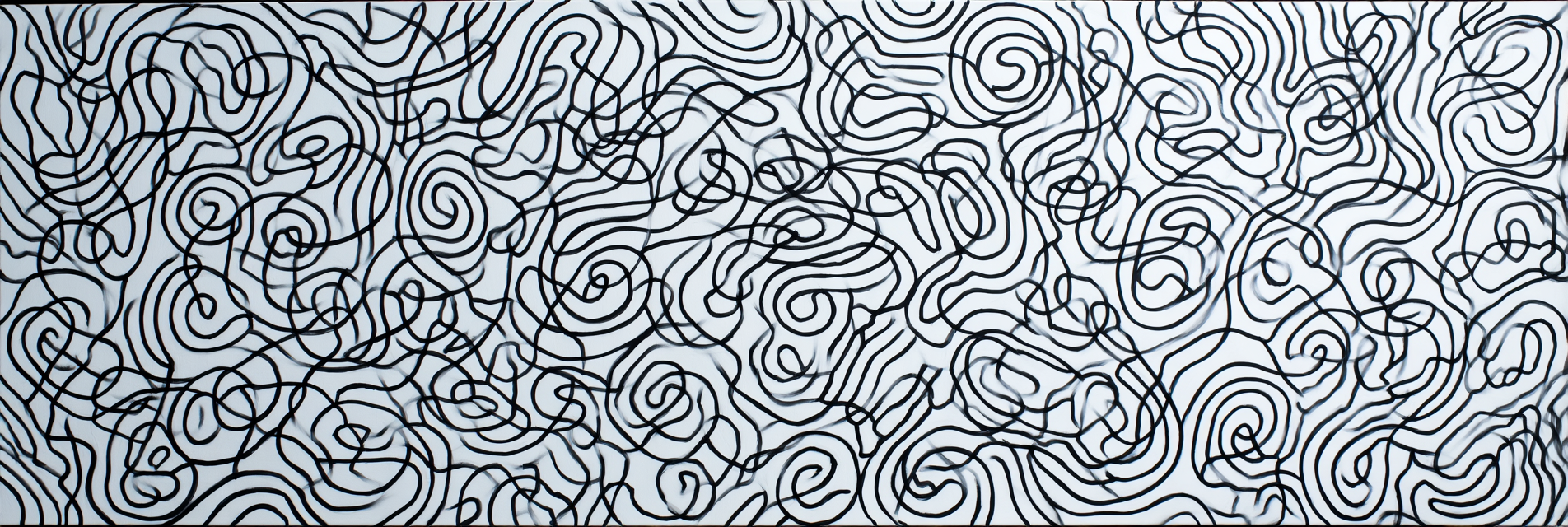 Abstrakte Moderne Kunst Dynamische Geschwungene Schwarze Linien Auf Weiss | Minimalistisch | Stilrichtungen