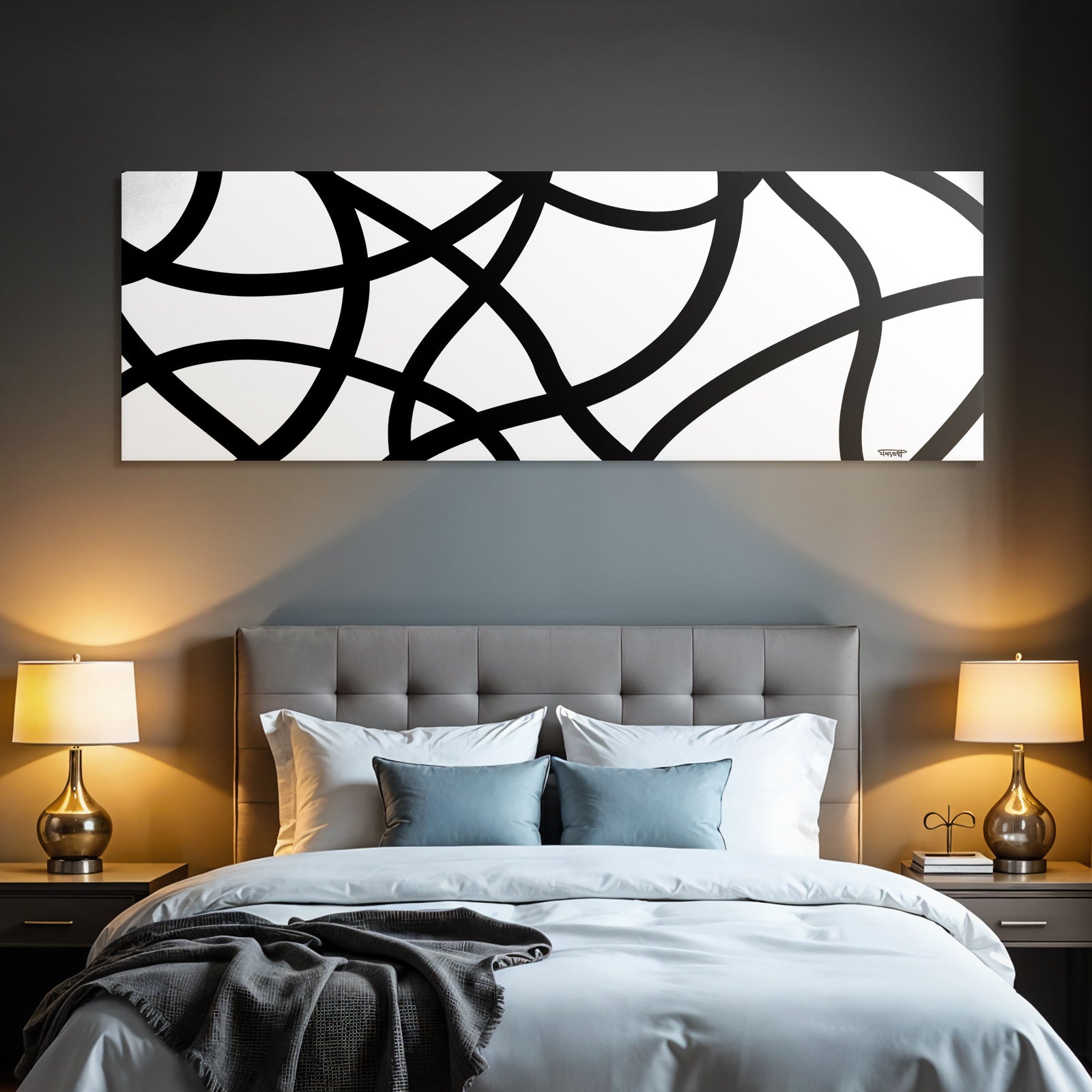 Abstraktes Design Mit Dicken Schwarzen Linien Und Dynamischem Muster